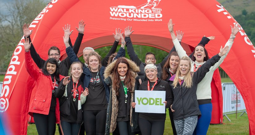A team of Yodel employees at the end of the Cumbrian Challenge event